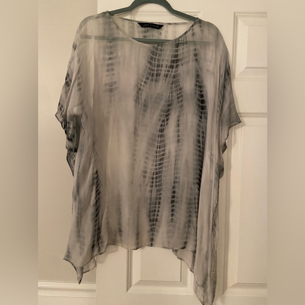 Zara printed poncho